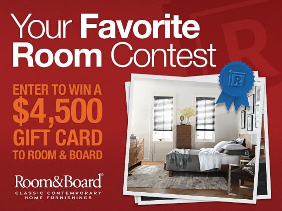Enter Redfin's Your Favorite Room Contest for the chance to win a $4,500 gift card to Room & Board.
