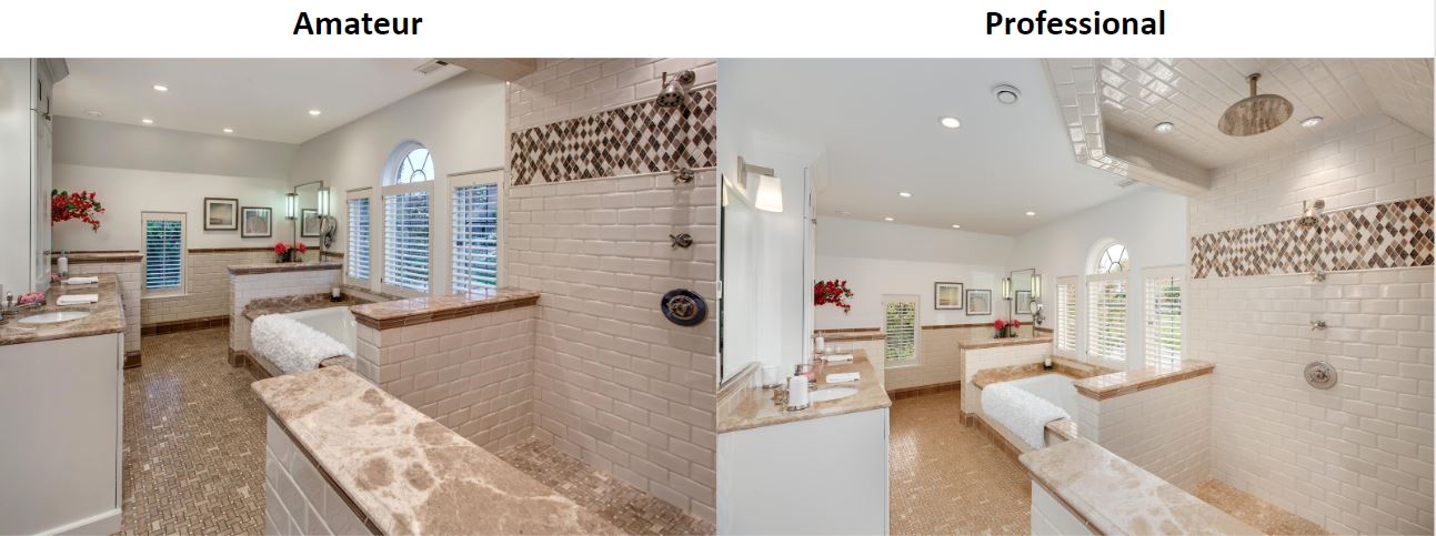 Master bathroom professional real estate photos 