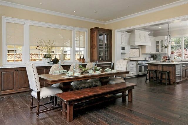 Beautiful rustic chic kitchen and dining room