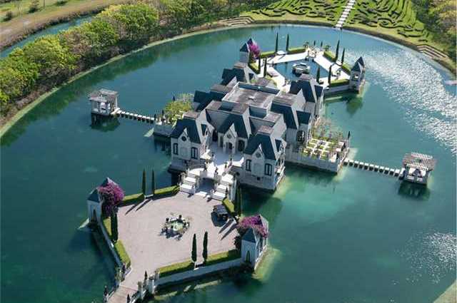 Home with modern day moat
