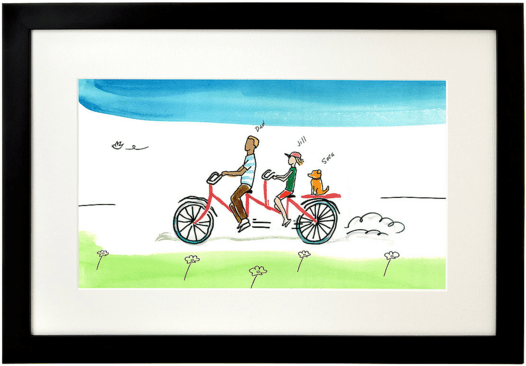 Tandem bike painting