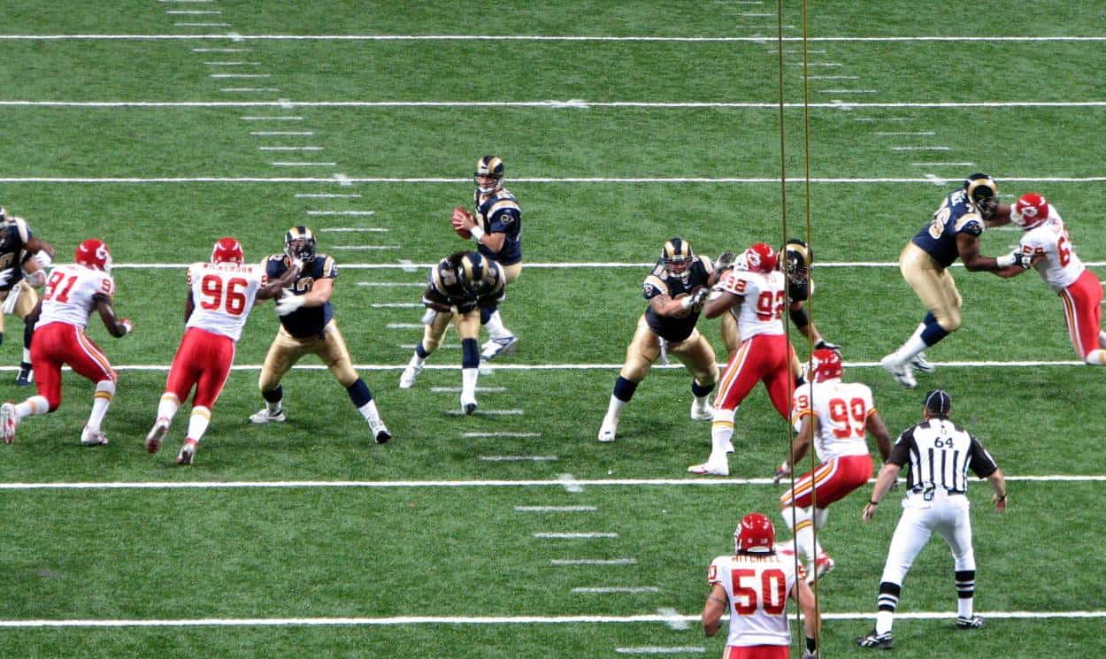 The St. Louis Rams at home in 2006. Photo credit: KellyK/Wikimedia Commons