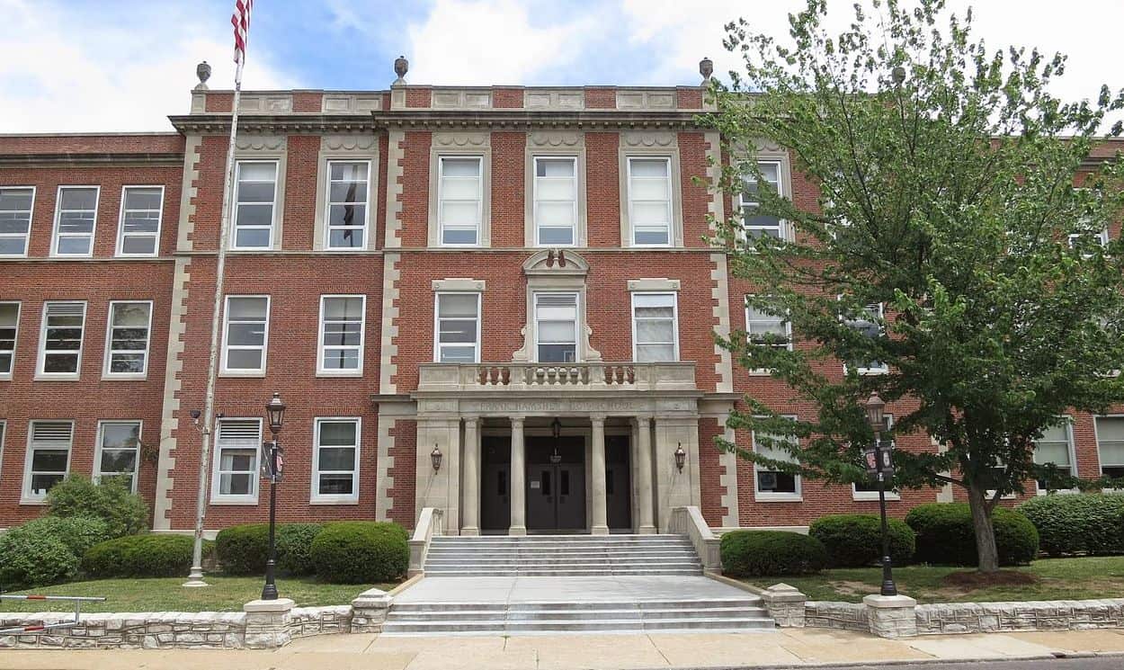 2. Senior entrance of Webster Groves High School in St. Louis. Photo Credit: Marcus Qwertyus/Wikimedia Commons