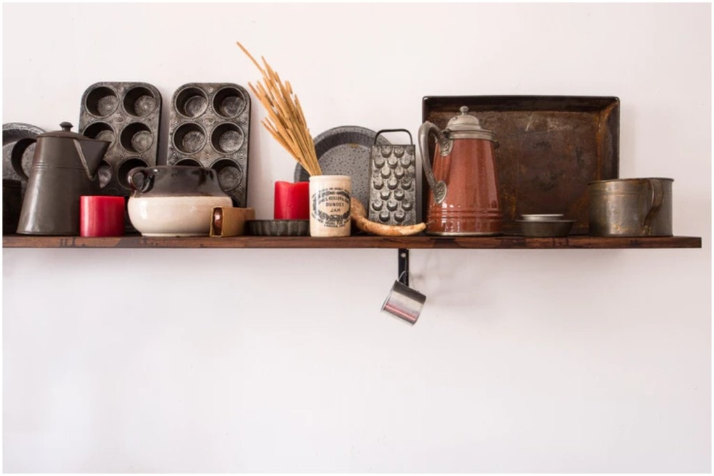 baking station shelf in kitchen