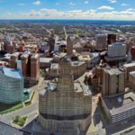 Aerial shot of buffalo, new york and surrounding areas for investing in property