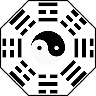 Yin and yang symbols that represent bagua and positive energy