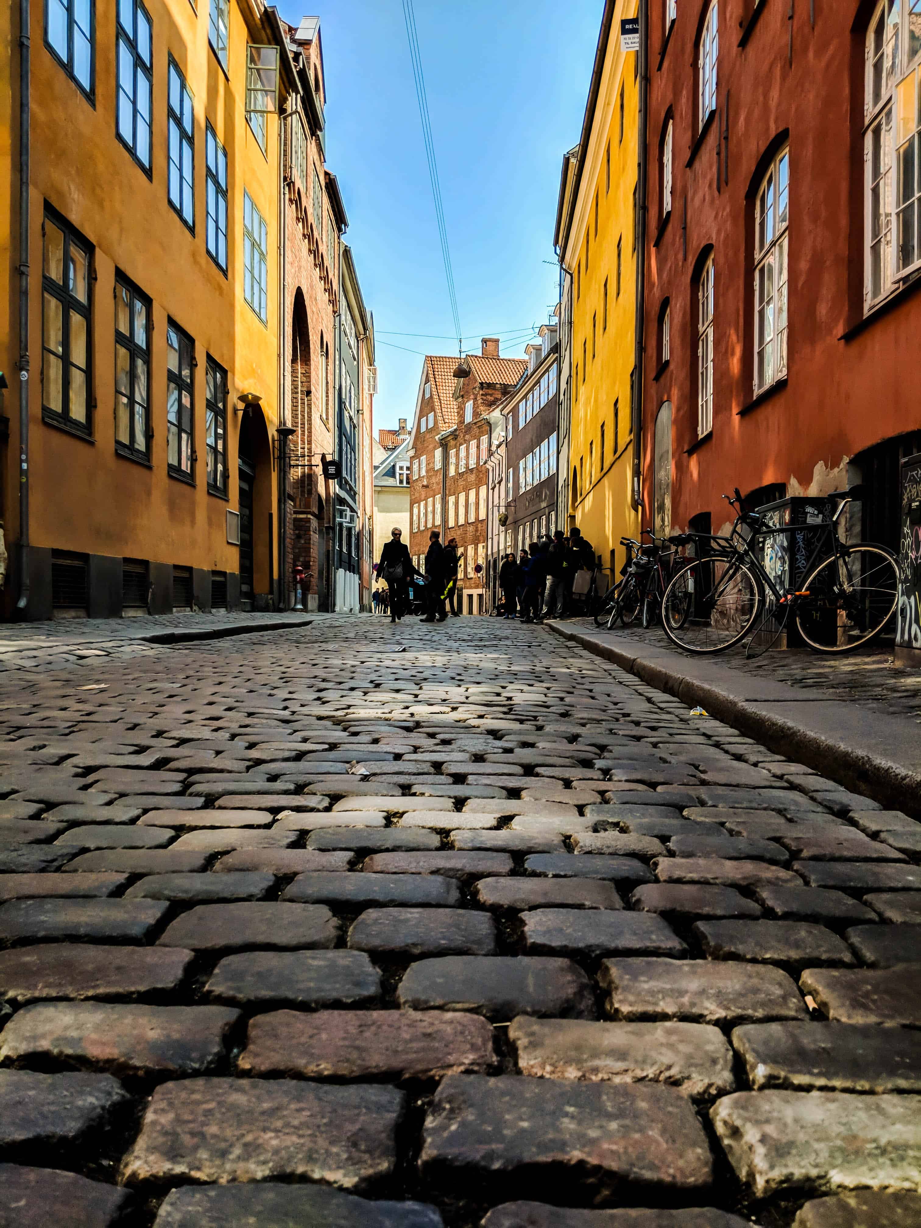 A cobblestone street in Denmark