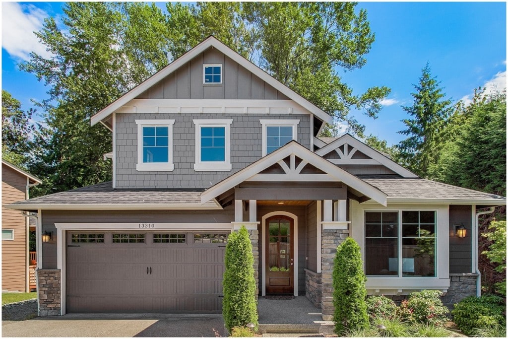 grey two story home 