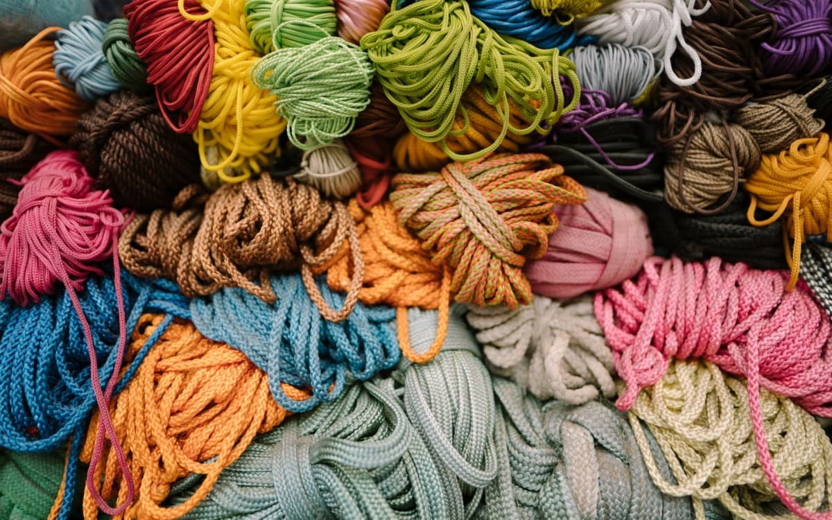 Colorful yarn in a pile