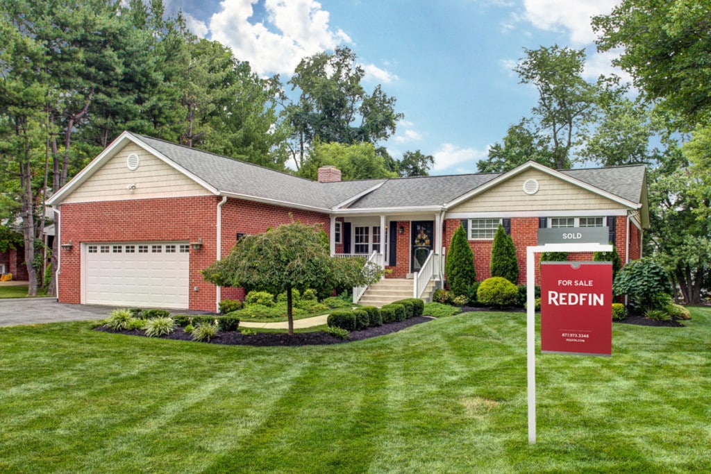 A brick home recently sold after an intense bidding war between competing offers