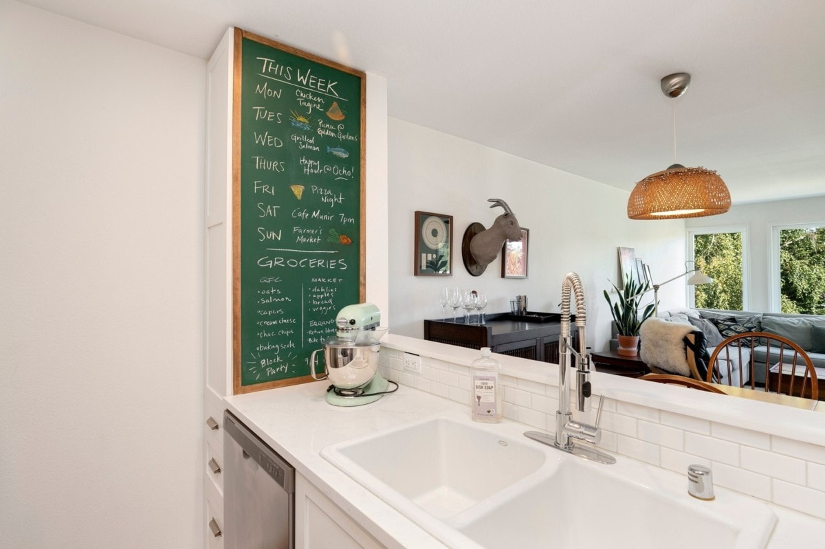 Chalkboard in the kitchen to keep organized