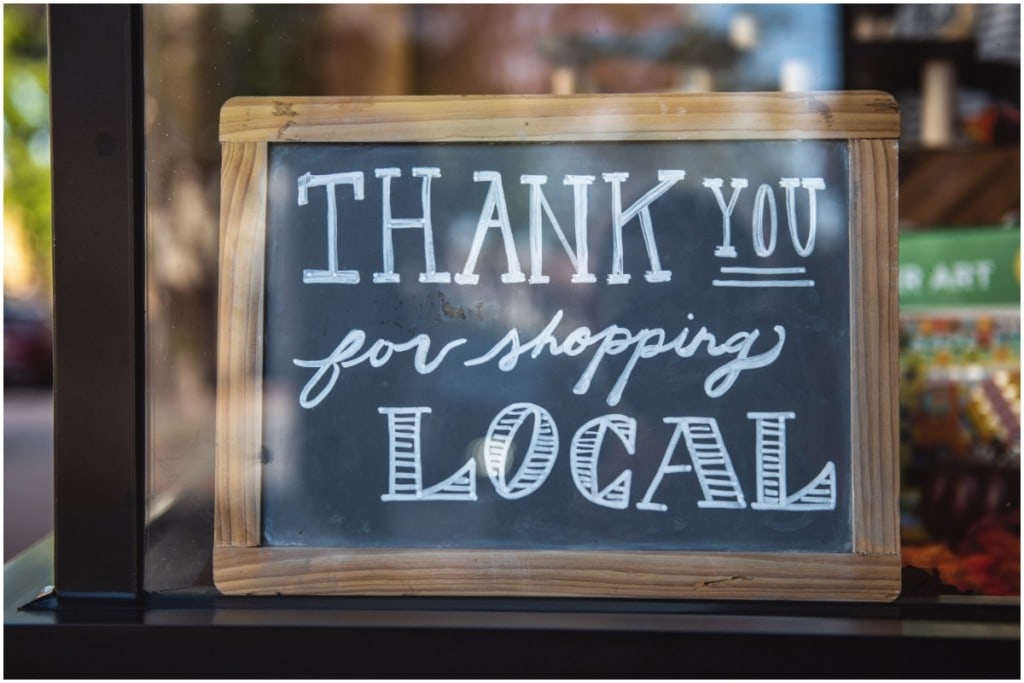 thank you for shopping local sign