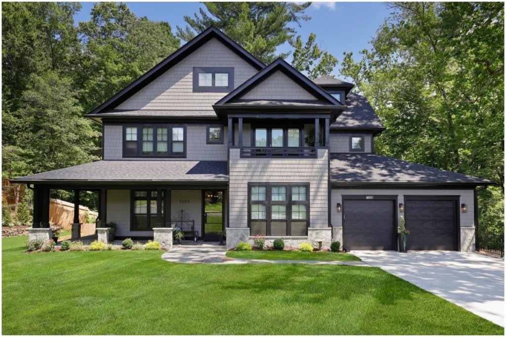 two story grey home