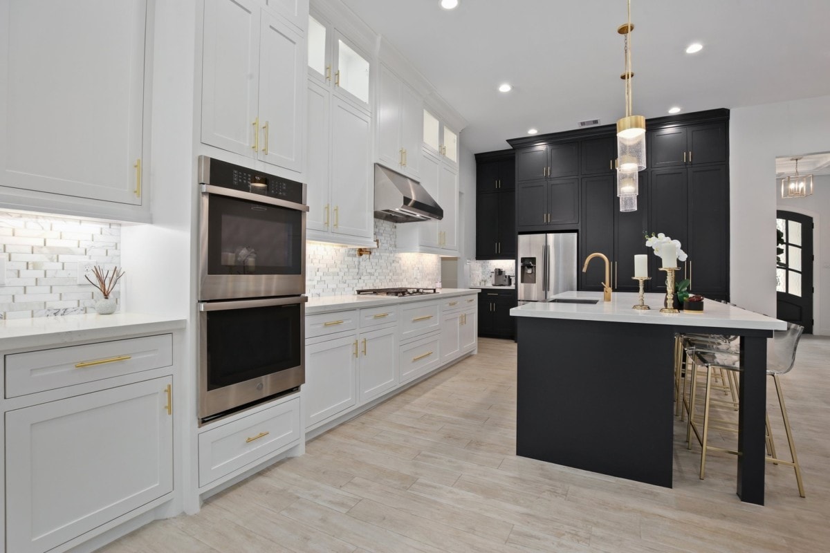 designer kitchen black cabinets