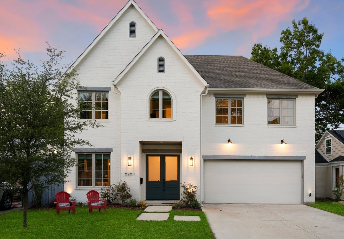 white house black door curb appeal