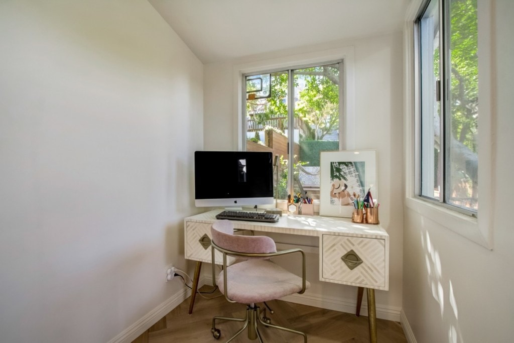 bright white home office to refresh your home