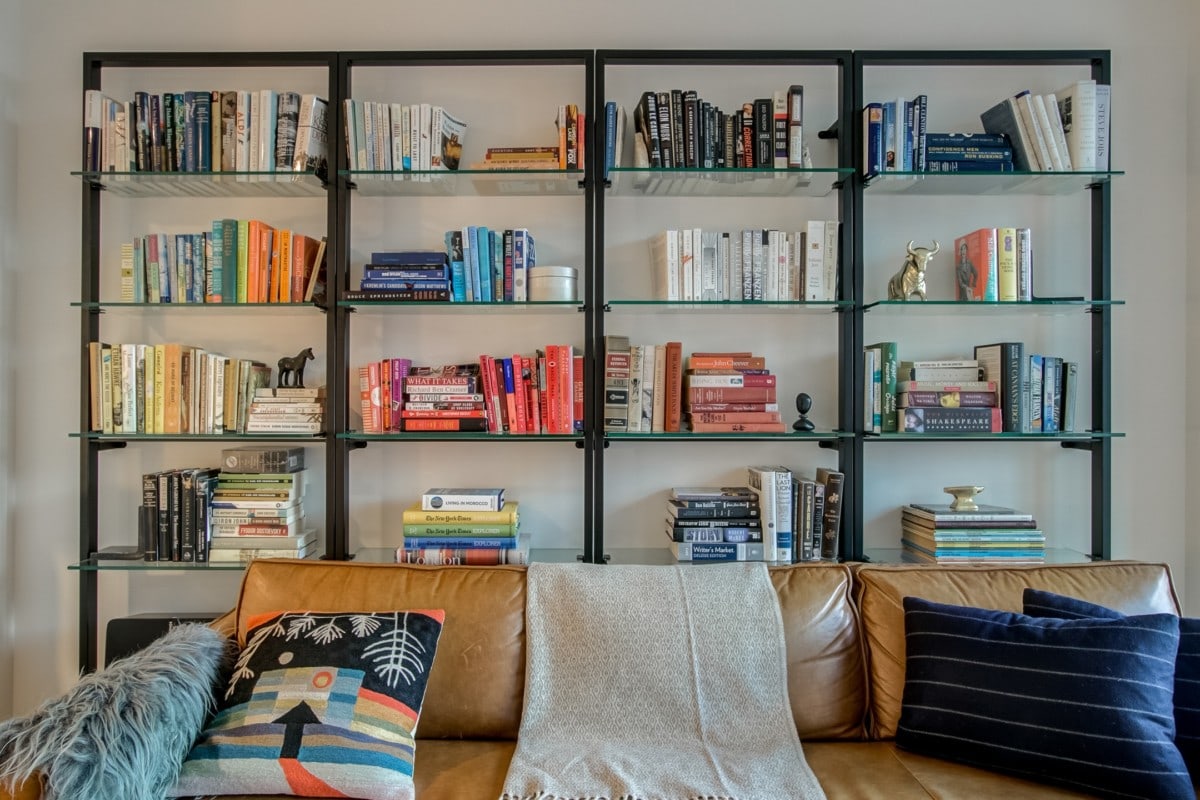 A color coordinated bookcase