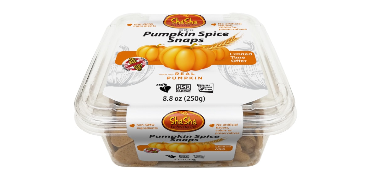 Package of pumpkin spice snaps