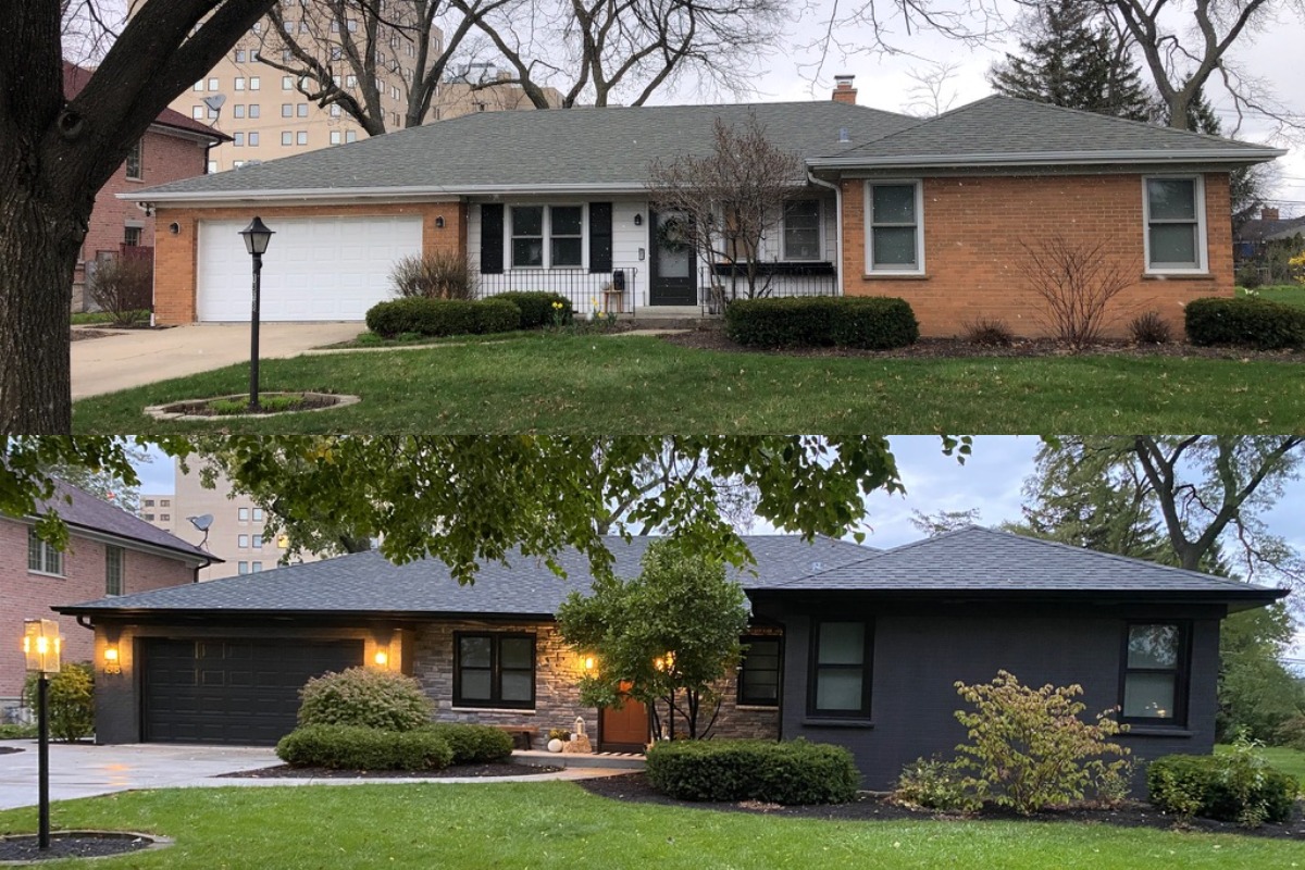 before and after siding on a home upgrade