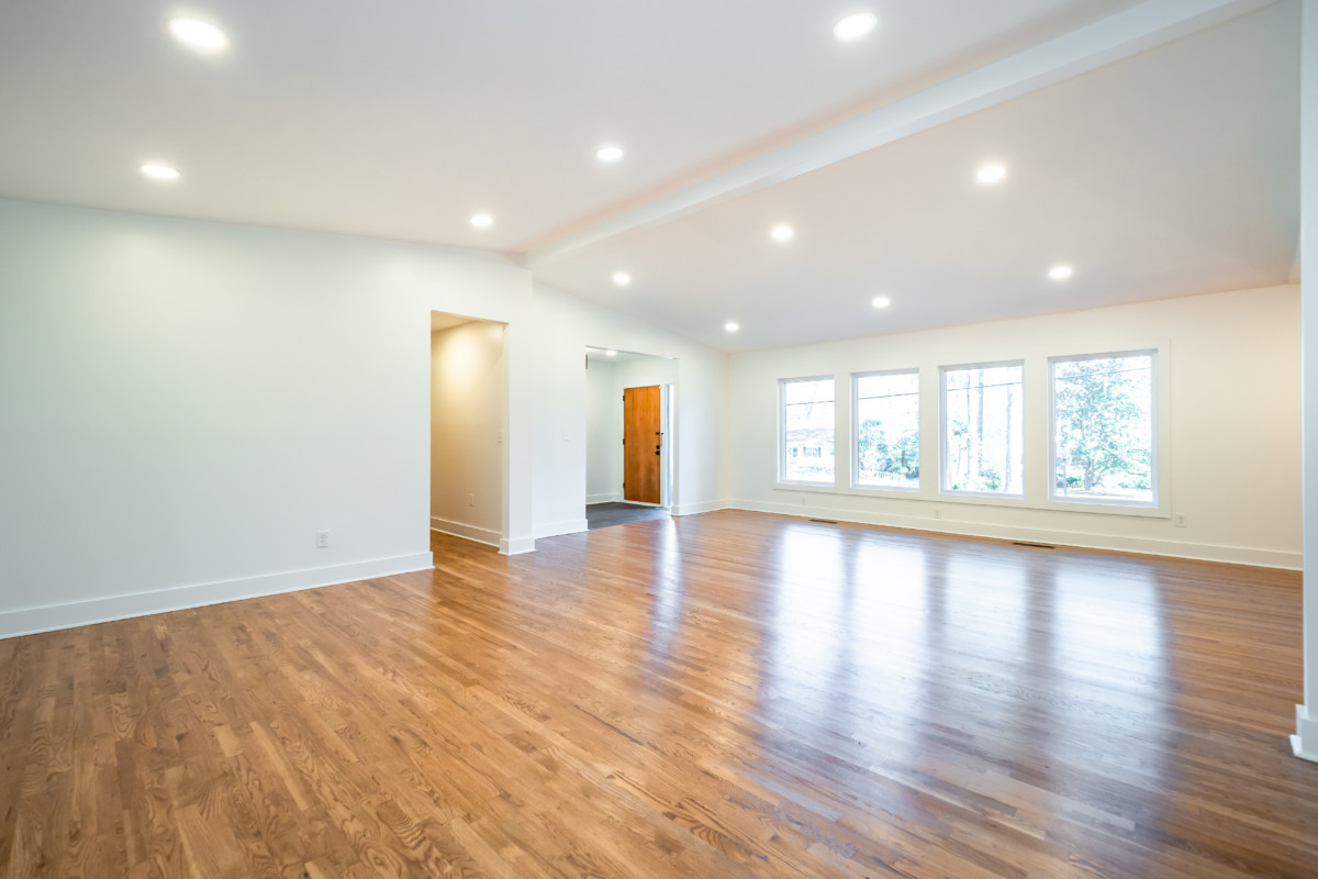 empty open concept rambler style floor plan