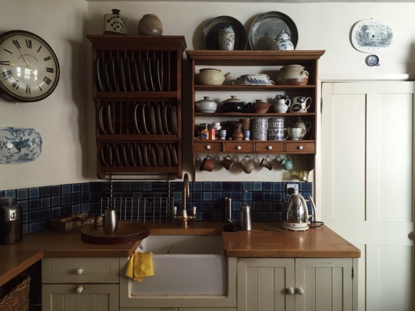 Kitchen with functional pottery