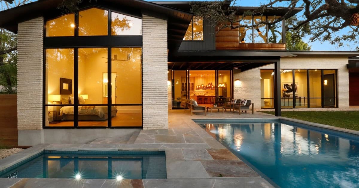 Modern home with a pool