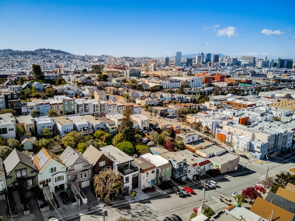 aerial view of san francisco city center