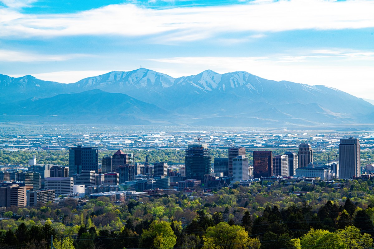 aerial view of salt lake city