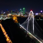 aerial view of night in dallas