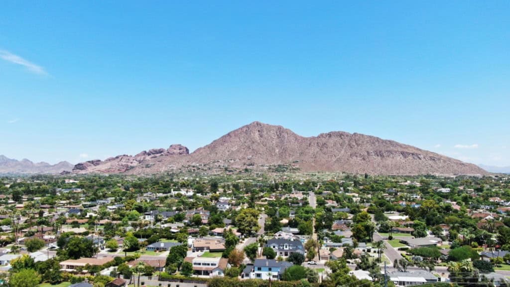 aerial view of phoenix, az landscape