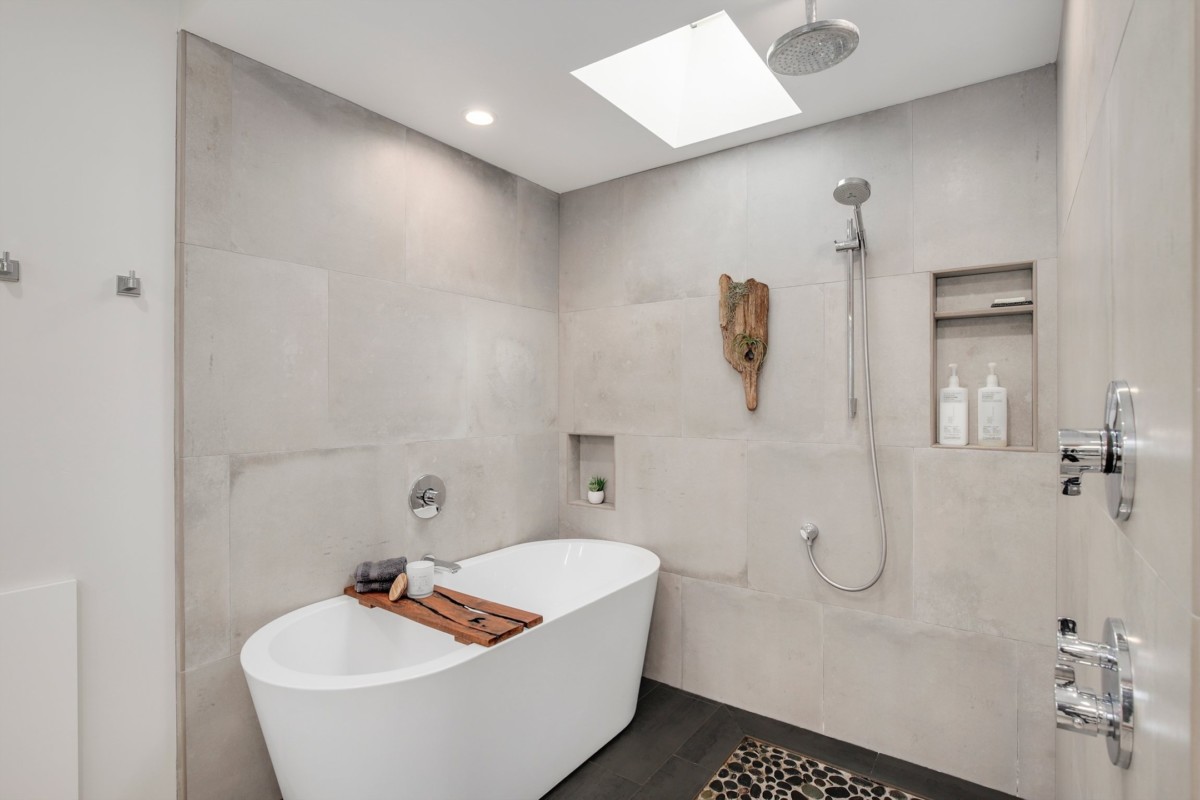 skylight featured in shower 