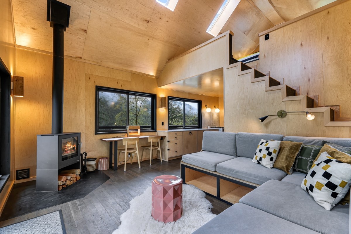 prefab a frame homes that have pine framing cork ceilings