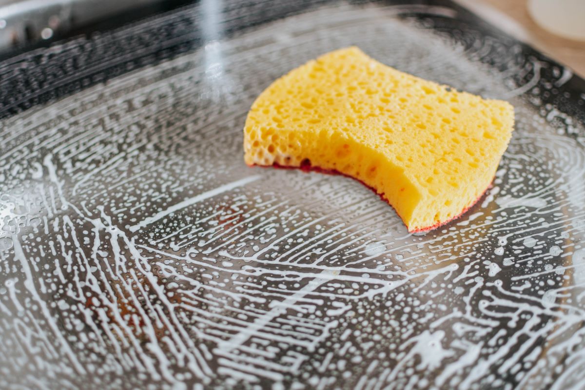 yellow sponge on a countertop