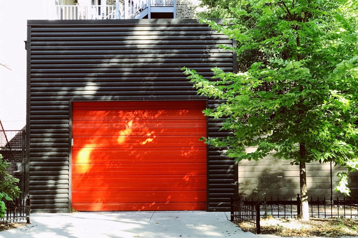 orange garage door