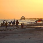 fort myers beach at sunset