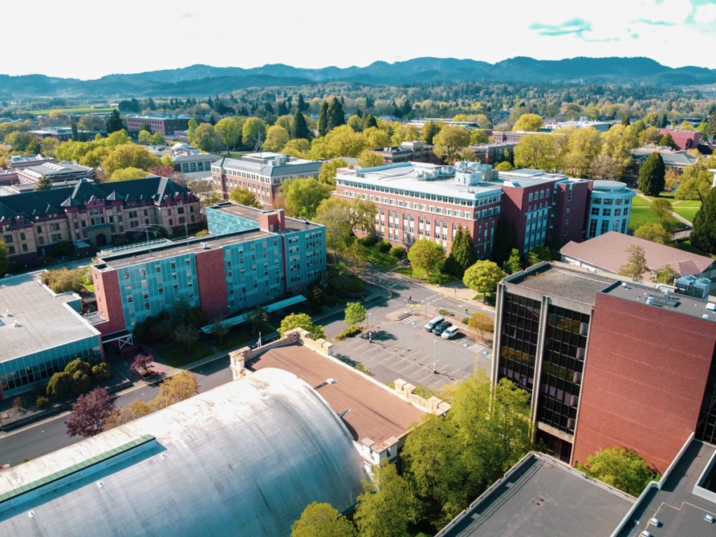 aerial view of oregon state university in corvallis oregon