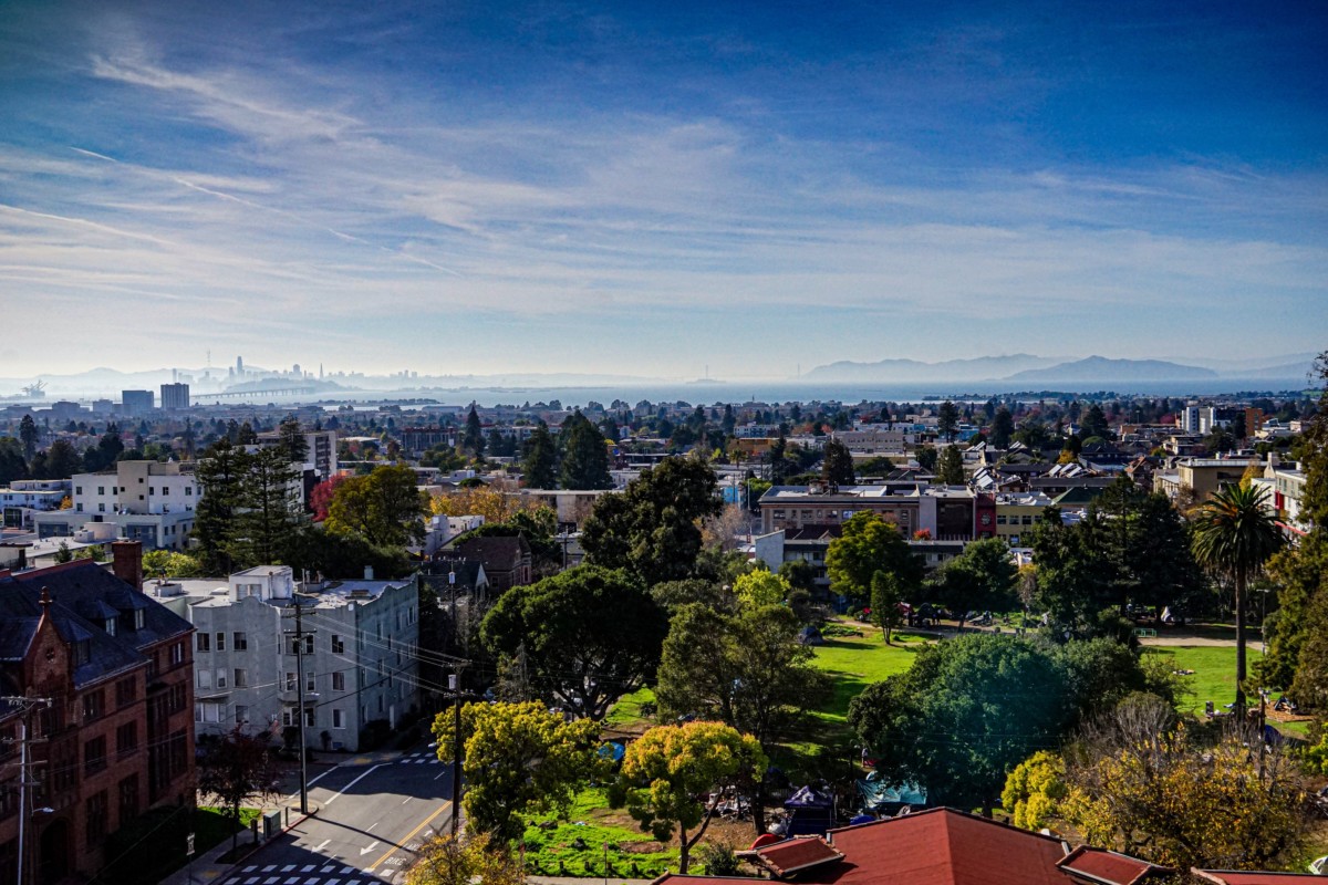 berkeley california views of downtown and over toward the bay