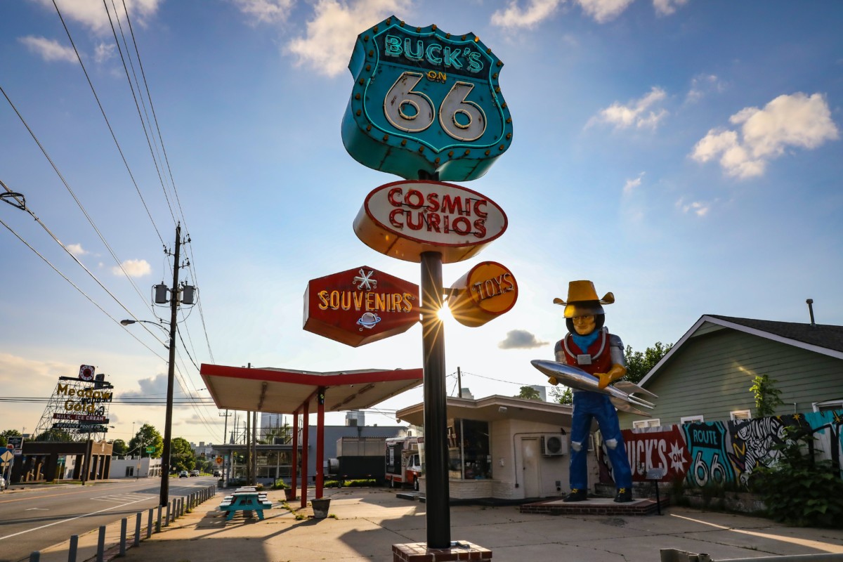 route 66 sign in affordable tulsa suburbs