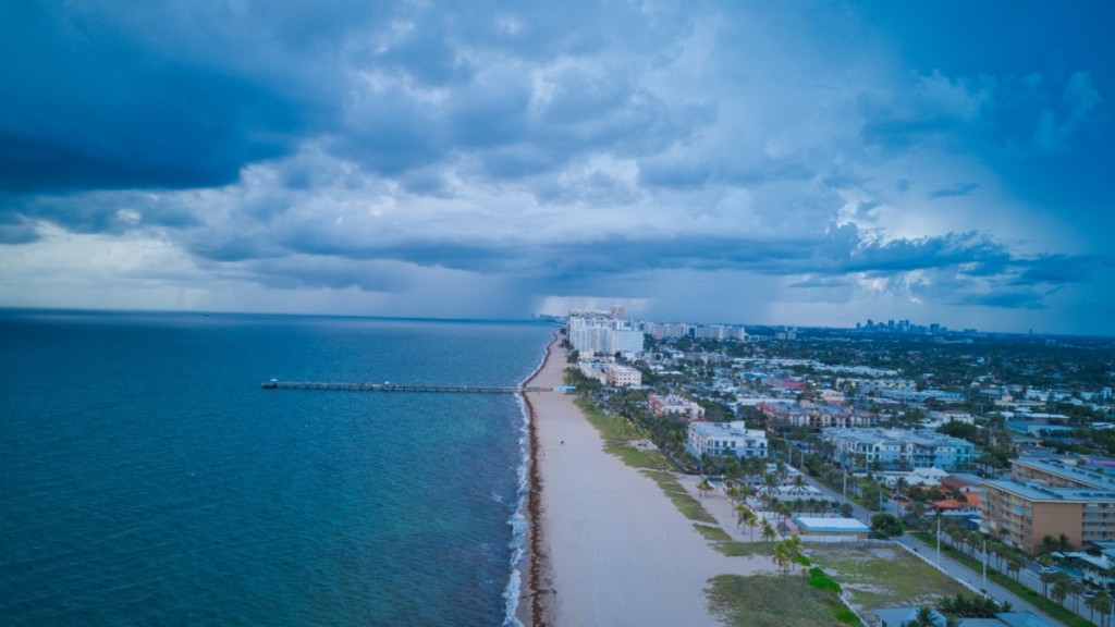fort lauderdale coast line on cloudy day