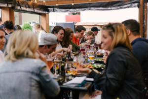 People eating food