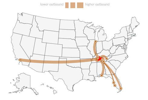Nashville Migration Outbound Map