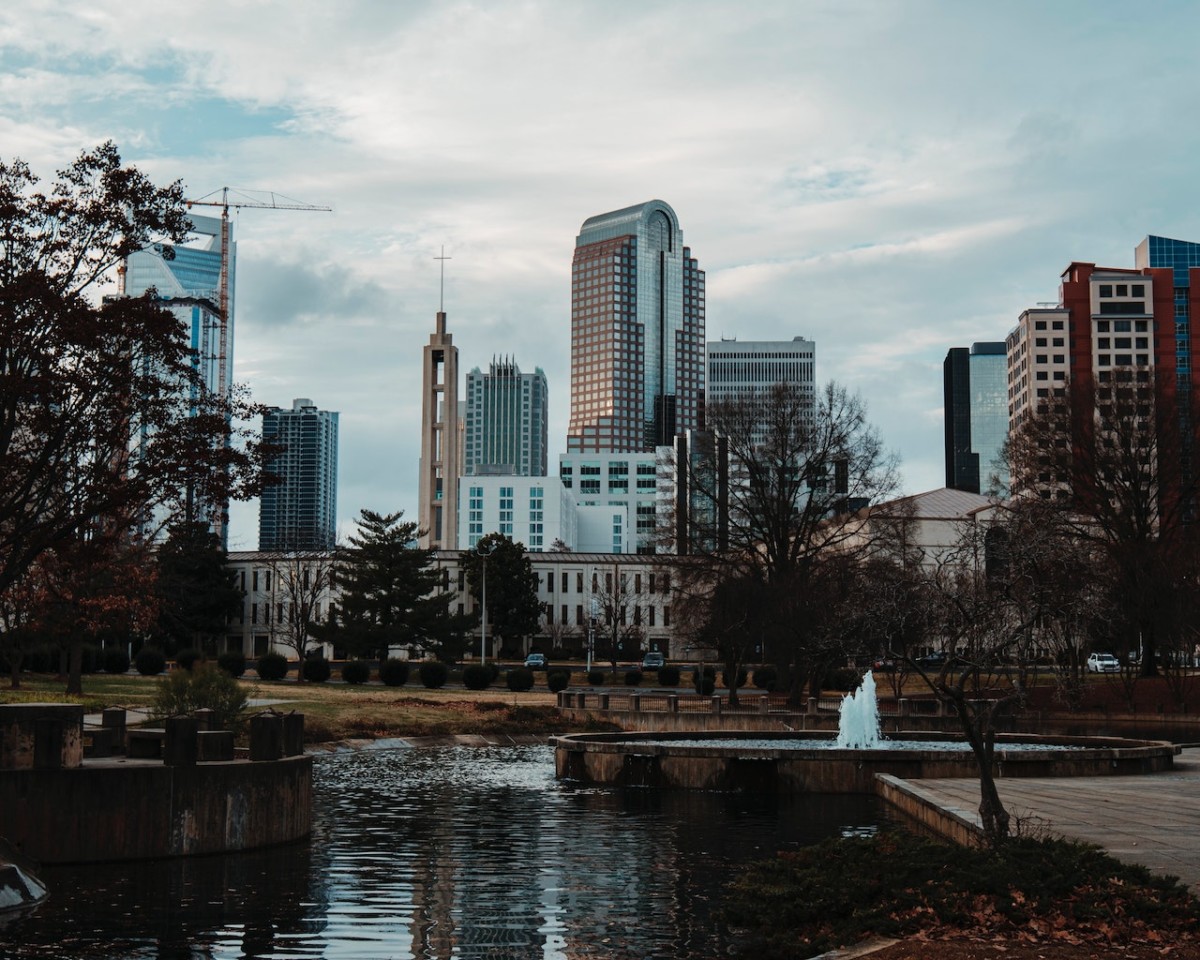 Cityscape of Charlotte, NC where you can find hidden gems around each corner