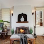 cozy fireplace area