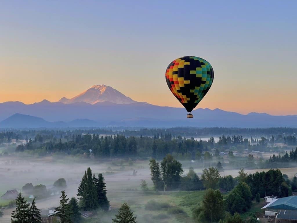 Views in Seattle from a Hot Air Balloon