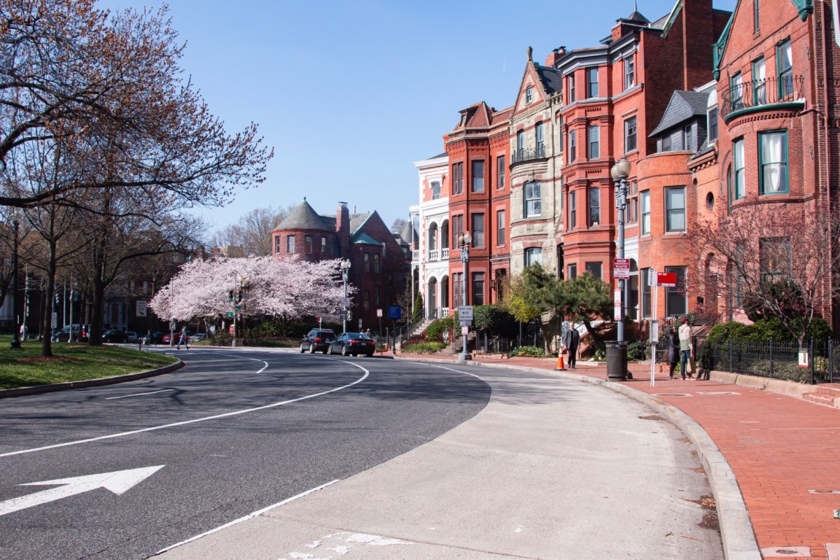 a street in washington dc with historic homes