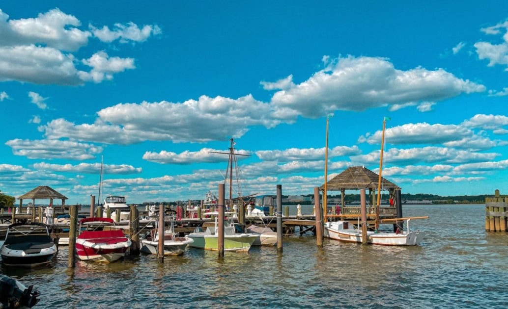 Boats in Alexandria's Old Town waterfront