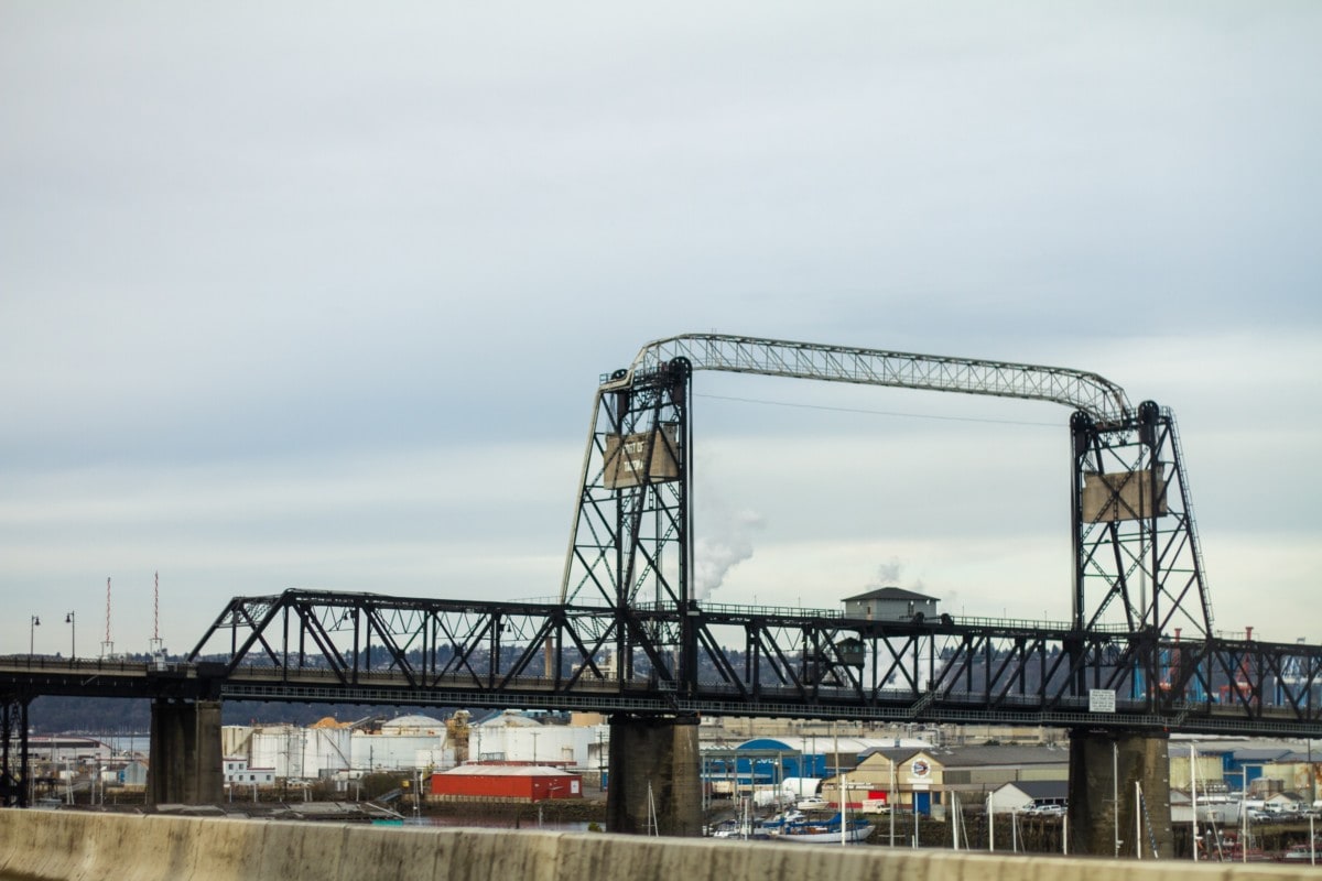 a bridge from one of the tacoma suburbs