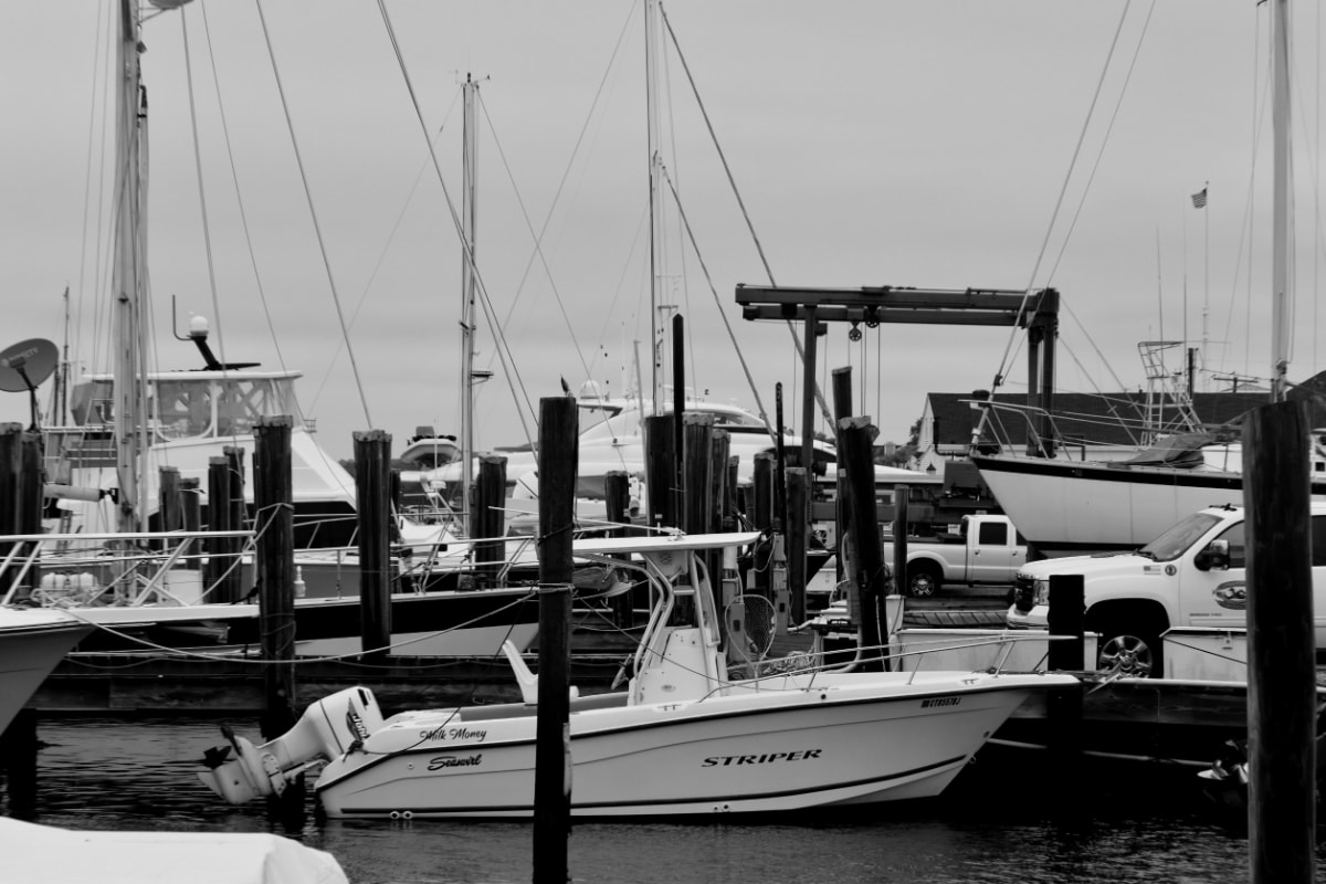 A small boat docked