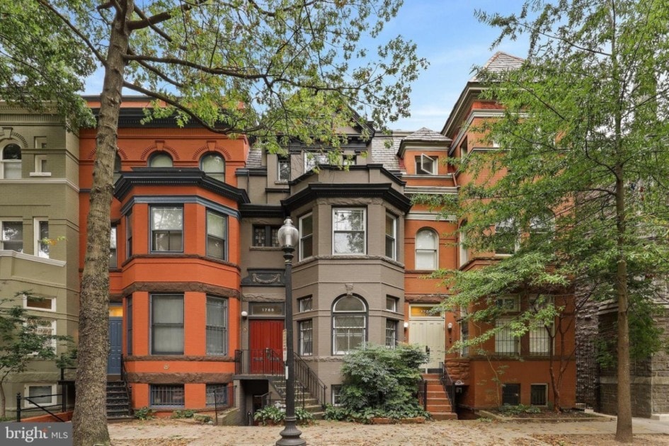 Taupe colored townhouse for sale in Dupont Circle
