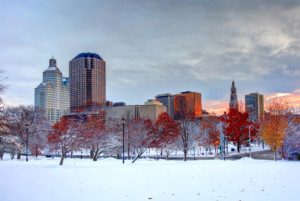 hartford skyline during winter with snow_getty